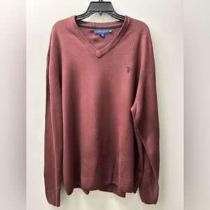 U.S. POLO ASSN V-Neck Long Sleeved Acrylic Logo Pullover Sweater Men’s S…